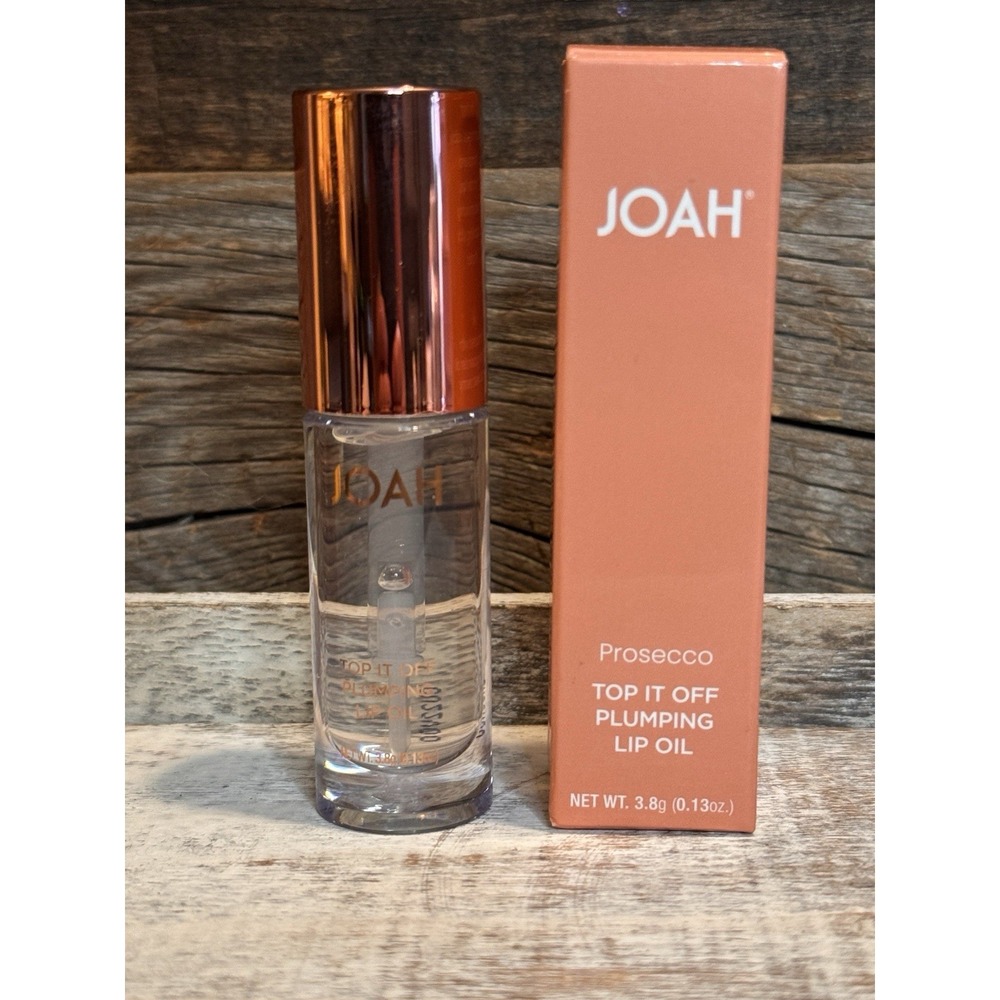 JOAH Top It Off Plumping Lip Oil PROSECCO Clear 3.8g NEW | MSRP = $12
